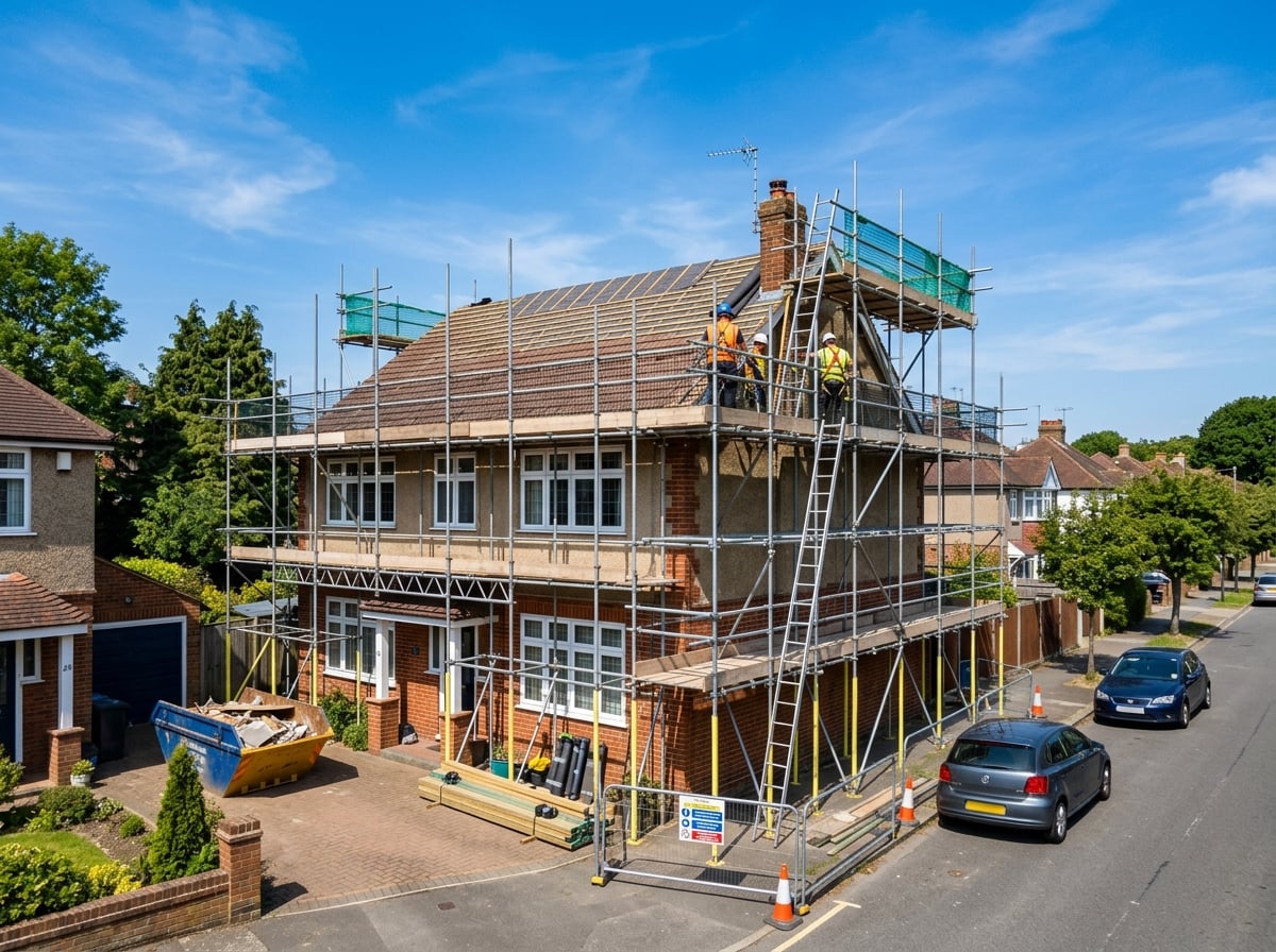 1 Too 1 Roofing team working on a residential roof in Bristol